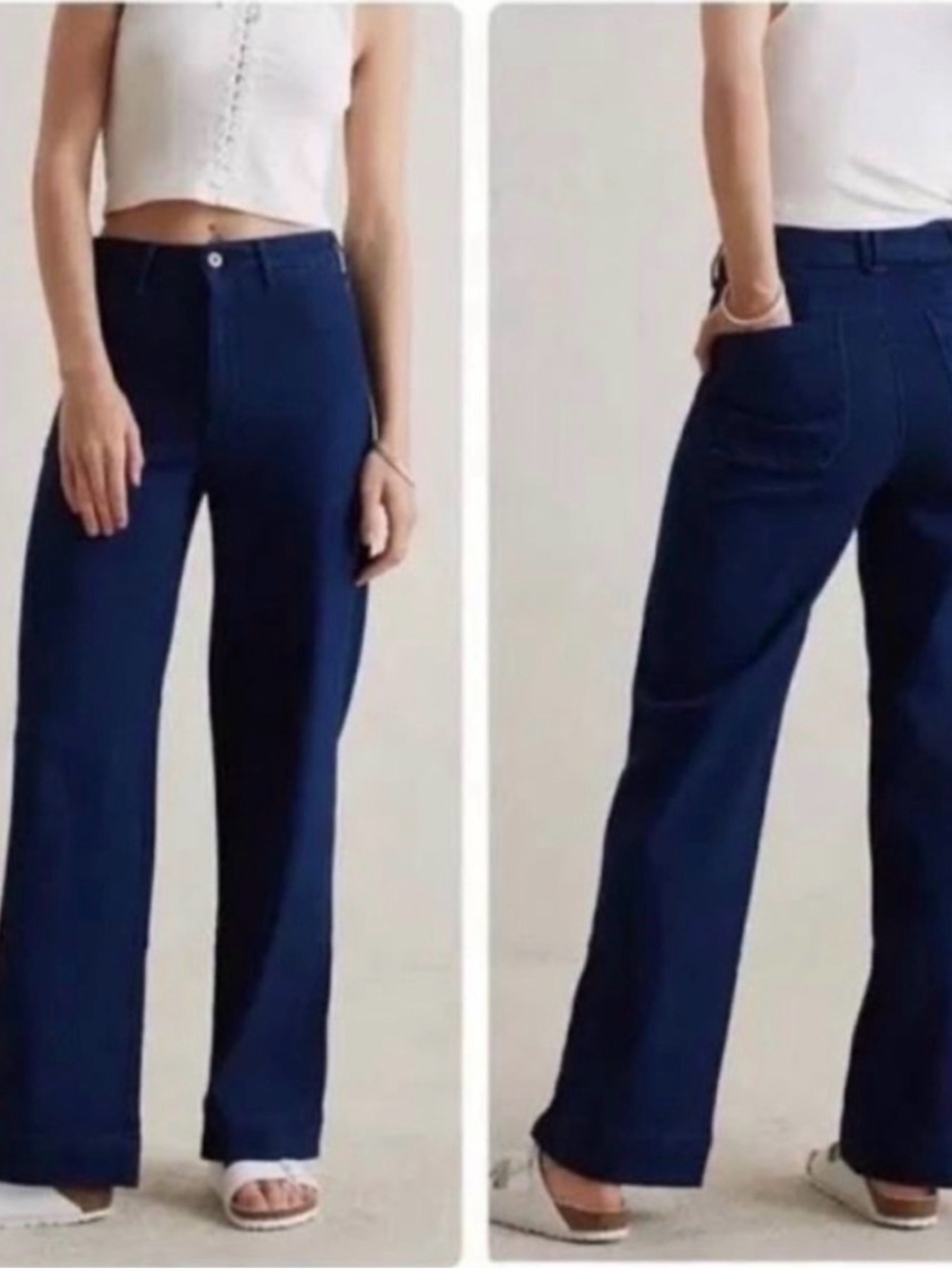 Anthropologie Pilcro and the Letterpress Wide Leg High-Rise Jeans Dark Wash 28